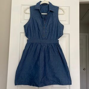 SIDE cut out jean dress
